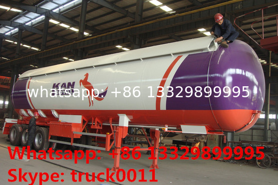 Chengli brand 3 axles 48700L 26 ton anhydrous ammonia lpg transport trailer with sunshield cover, ammonia tank trailer