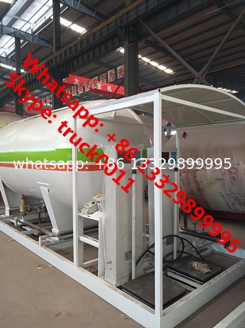 wholesale new bottom price 8,000Liters skid lpg gas refilling station with double digital scales for gas cylinders