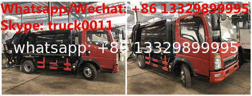 HOT SALE! customized SINO TRUK HOWO 4*2 RHD 4.5m3 garbage compactor truck,HOWO Light duty refuse garbage truck,