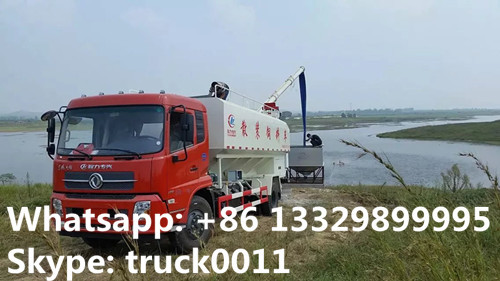 Dongfeng 4*2 LHD Euro 4 fish feed delivery truck for sale, factory direct sale electronic auger discharging feed truck