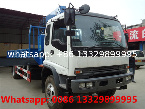 ISUZU brand FTR 5T cargo truck with crane boom for sale, Good price ISUZU telescopic crane boom mounted on cargo truck