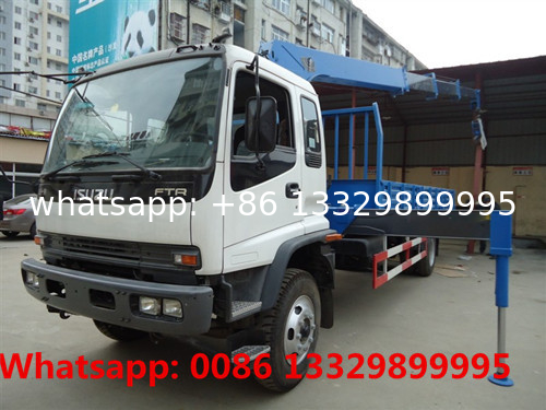 ISUZU brand FTR 5T cargo truck with crane boom for sale, Good price ISUZU telescopic crane boom mounted on cargo truck