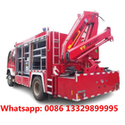1SUZU water foam chemical fire trucks with 3CBM triple-agent truck with crane, resuce firefighting vehicle for