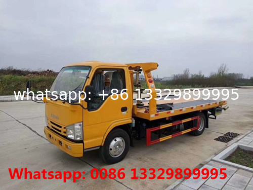 5tons towing truck hydraulic 8 degree sliding block road recovery truck body, ISUZU flatbed wrecker towing vehicle