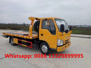 5tons towing truck hydraulic 8 degree sliding block road recovery truck body, ISUZU flatbed wrecker towing vehicle