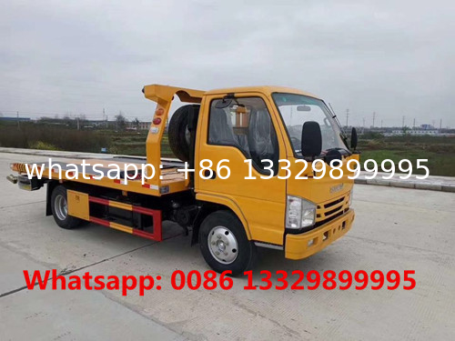 5tons towing truck hydraulic 8 degree sliding block road recovery truck body, ISUZU flatbed wrecker towing vehicle