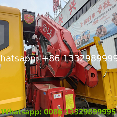 factory sale lowest price Dongfeng D9 190hp diesel 6.3tons telescopic crane mounted on truck for sale, cargo truck crane