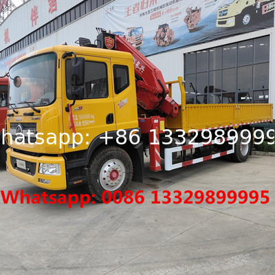 factory sale lowest price Dongfeng D9 190hp diesel 6.3tons telescopic crane mounted on truck for sale, cargo truck crane