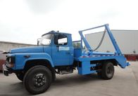 Dongfeng 140 long nose 6cbm swing arm garbage carrier,  best price yuchai 140hp skid loader garbage truck for sale