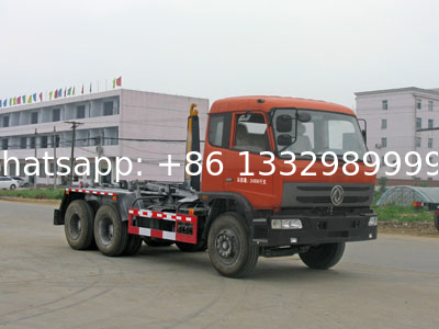 Dongfeng 153 6*4 16cbm hook lifter garbage truck, high quality and best price 16cbm swing arm garbage truck for export