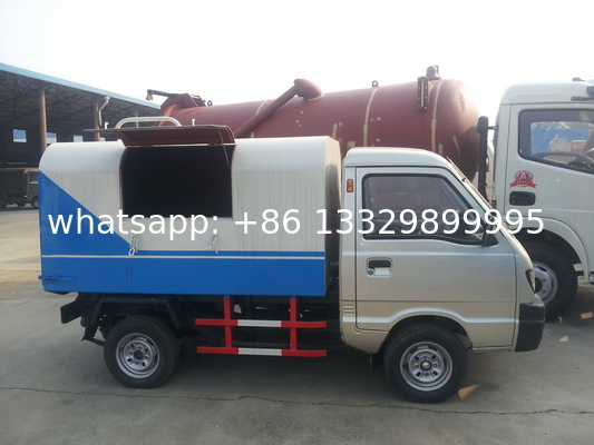 China 1 ton Chang'An brand 4x2 gasoline small garbage collection vehicle, high quality mini sealed garbage truck