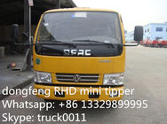 best price Dongfeng Twin cab RHD mini 3ton dump truck for sale, factory direct sale CLW Brand RHD 4*2 3tons-5tons tipper