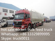 Foton auman 8*4 40cbm bulk feed transported truck for sale, 20tons farm-oriented animal feed pellet tank truck for sale　