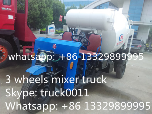 high quality and best price 1.5cbm 3 wheels concrete mixer truck for sale,factory direct sale mini truck mounted mixer