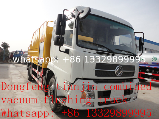 factory price Dongfeng tianjin combined vacuum flushing truck for sale, vacuum truck