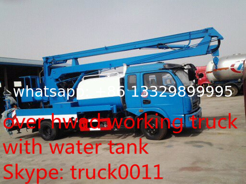 dongfeng brand high altitude operation truck with water tanker, hot sale hydraulic bucket truck with water tank