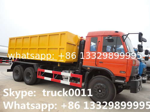 Dongfeng 153 6*4 16cbm hook lifter garbage truck, high quality and best price 16cbm swing arm garbage truck for export