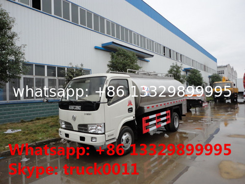 China cheapest price dongfeng 5,000L stainless steel milk tank for sale, new food grade liquid good transported truck