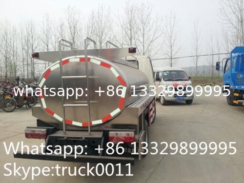 China cheapest price dongfeng 5,000L stainless steel milk tank for sale, new food grade liquid good transported truck