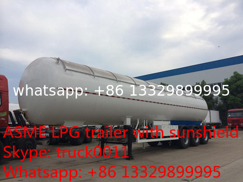 factory direct sale 56,000L lpg gas tanktrailer , high quality 23.5ton propane gas trailer with aluninum cover for sale