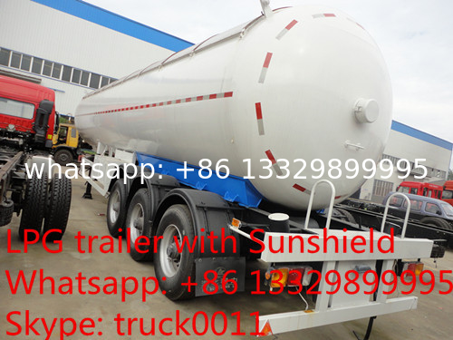 factory direct sale 56,000L lpg gas tanktrailer , high quality 23.5ton propane gas trailer with aluninum cover for sale