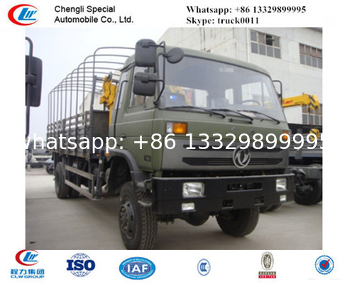 dongfeng 4*4 knuckle boom mounted on truck, hot sale dongfeng truck with crane for sale, best price crane truck