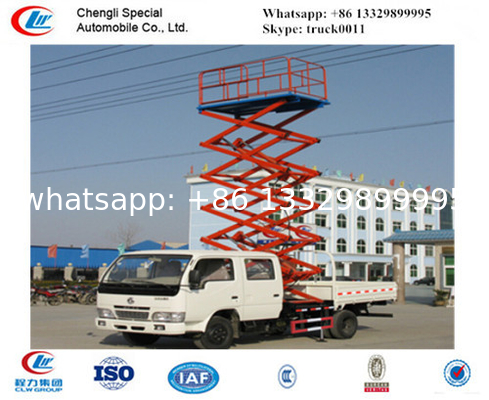 DongFeng 4*2 LHD/RHD lifting high altitude operation truck for sale, best price hydraulic manlift aerial platform truck