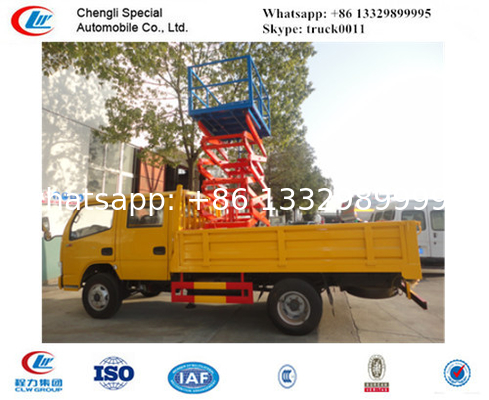 DongFeng 4*2 LHD/RHD lifting high altitude operation truck for sale, best price hydraulic manlift aerial platform truck