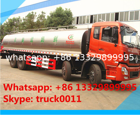 hot sale 25,000L fresh milk tank truck,Dongfeng tianlong 8*4 25m3 stainless steel milk tank delivery truck for sale