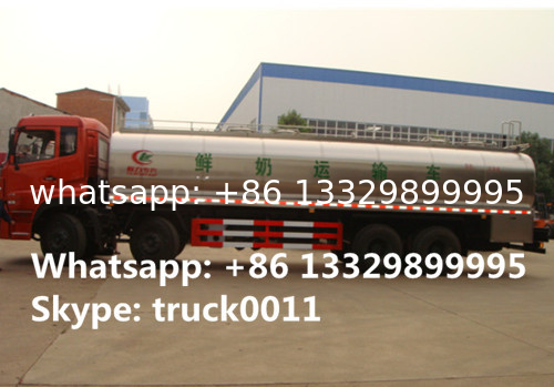 hot sale 25,000L fresh milk tank truck,Dongfeng tianlong 8*4 25m3 stainless steel milk tank delivery truck for sale