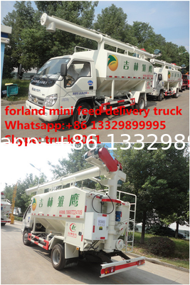 forland RHD 8cbm animal feed discharging truck, high quality and competitive price poultry bulk feed pellet truck