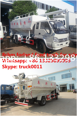 forland RHD 8cbm animal feed discharging truck, high quality and competitive price poultry bulk feed pellet truck