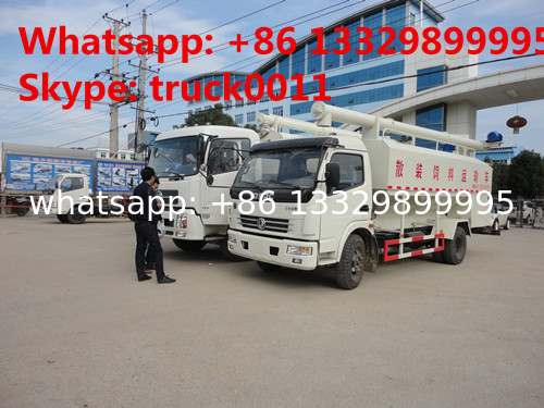 China best price 6tons hydraulic discharging poultry feed truck for sale, 5-7tons farm-oriented and livestock feed truck