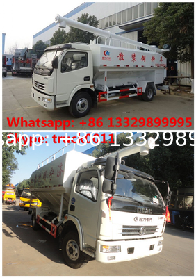 China best price 6tons hydraulic discharging poultry feed truck for sale, 5-7tons farm-oriented and livestock feed truck