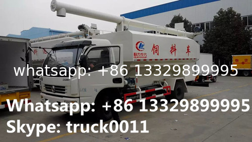 China best price 6tons hydraulic discharging poultry feed truck for sale, 5-7tons farm-oriented and livestock feed truck