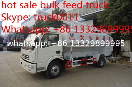 China best price 6tons hydraulic discharging poultry feed truck for sale, 5-7tons farm-oriented and livestock feed truck