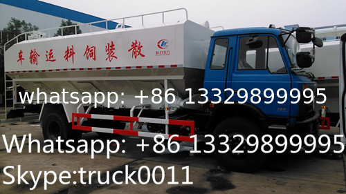 dongfeng 190hp 10ton electronic/hydraulic discharging animal feed deliery truck for sale, farm-oriented fish feed truck
