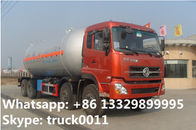 Dongfeng tianlong 8*4 lpg transport bobtail truck 35000Liters for sale, lpg gas truck bobtail for sale