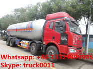 FAW 8*4 LHD 35.5cubic meters bulk lpg gas delivery truck for sale, China famous FAW brand 35500L bulk lpg gas tank truck