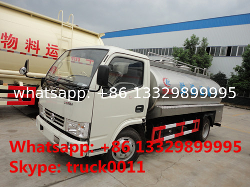 dongfeng 5,000L Euro 4 milk tank truck, liquid food tank truck for sale, best price new 304 stainless steel milk tanker