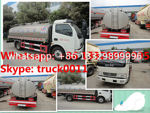 dongfeng 5,000L Euro 4 milk tank truck, liquid food tank truck for sale, best price new 304 stainless steel milk tanker