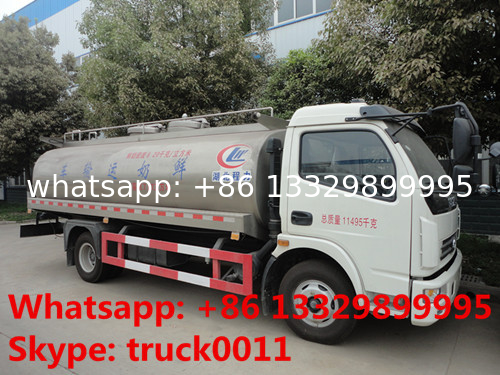 factory direct sale dongfeng brand 8,000L milk tank truck, hot sale dongfeng 8,000L stainless steel liquid food truck