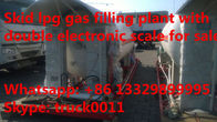 China best price 2-60tons mobile skid lpg gas refilling plant with double electronic scales and nozzles for sale