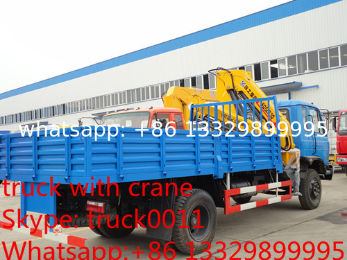 factory direct sale best price CLW truck with boom crane, Hot sale dongfeng 170hp 6tons truck with folded crane