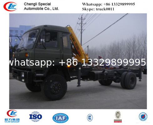 factory direct sale best price CLW truck with boom crane, Hot sale dongfeng 170hp 6tons truck with folded crane