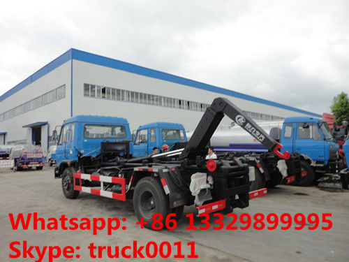 dongfeng brand 4*2 LHD  190hp hook lifter garbage truck for sale, best price dongfeng wastes collecting vehicle