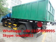 dongfeng brand 4*2 LHD Cummins 190hp hook lifter garbage truck for sale, best price dongfeng wastes collecting vehicle