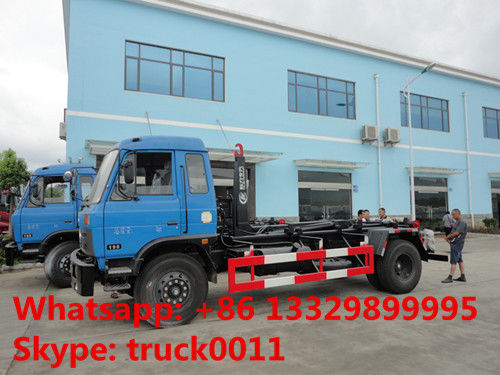dongfeng brand 4*2 LHD  190hp hook lifter garbage truck for sale, best price dongfeng wastes collecting vehicle
