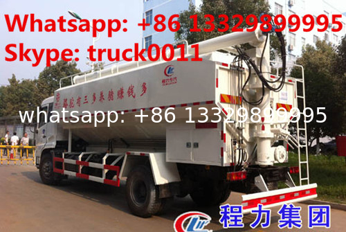 good price 10tons hydraulic system bulk feed delivery truck for sale, 20cbm poultry feed body mounted on truck for sale