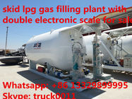 CLW Brand 10cbm, 20cbm lpg cylindder filling plant,best price mobile lpg gas bottling skid station two scales for sale